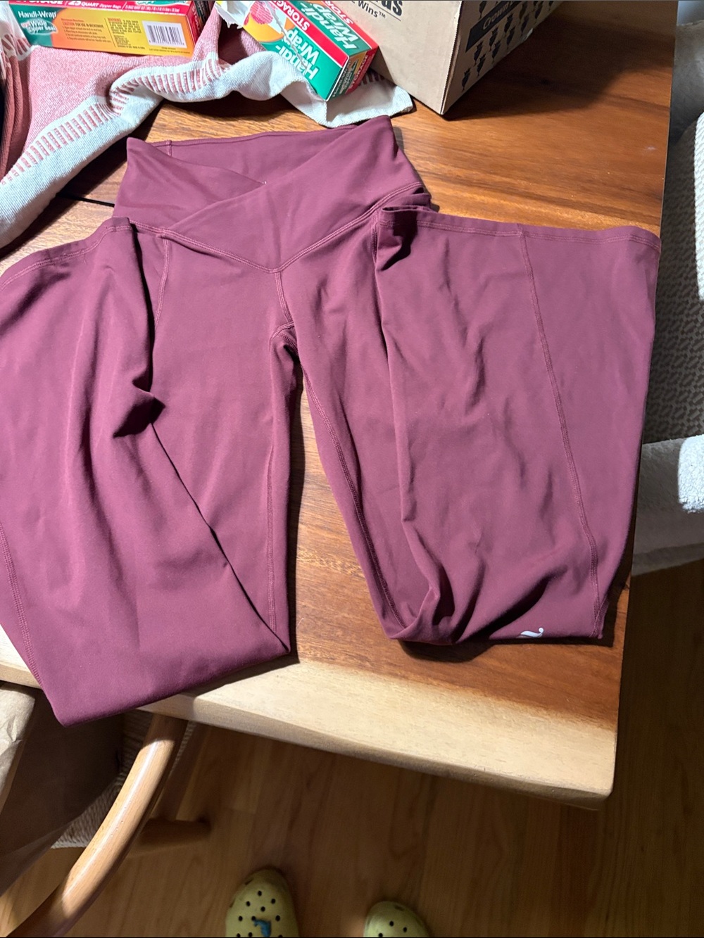 Fabletics Kids Burgundy High-Rise Leggings
